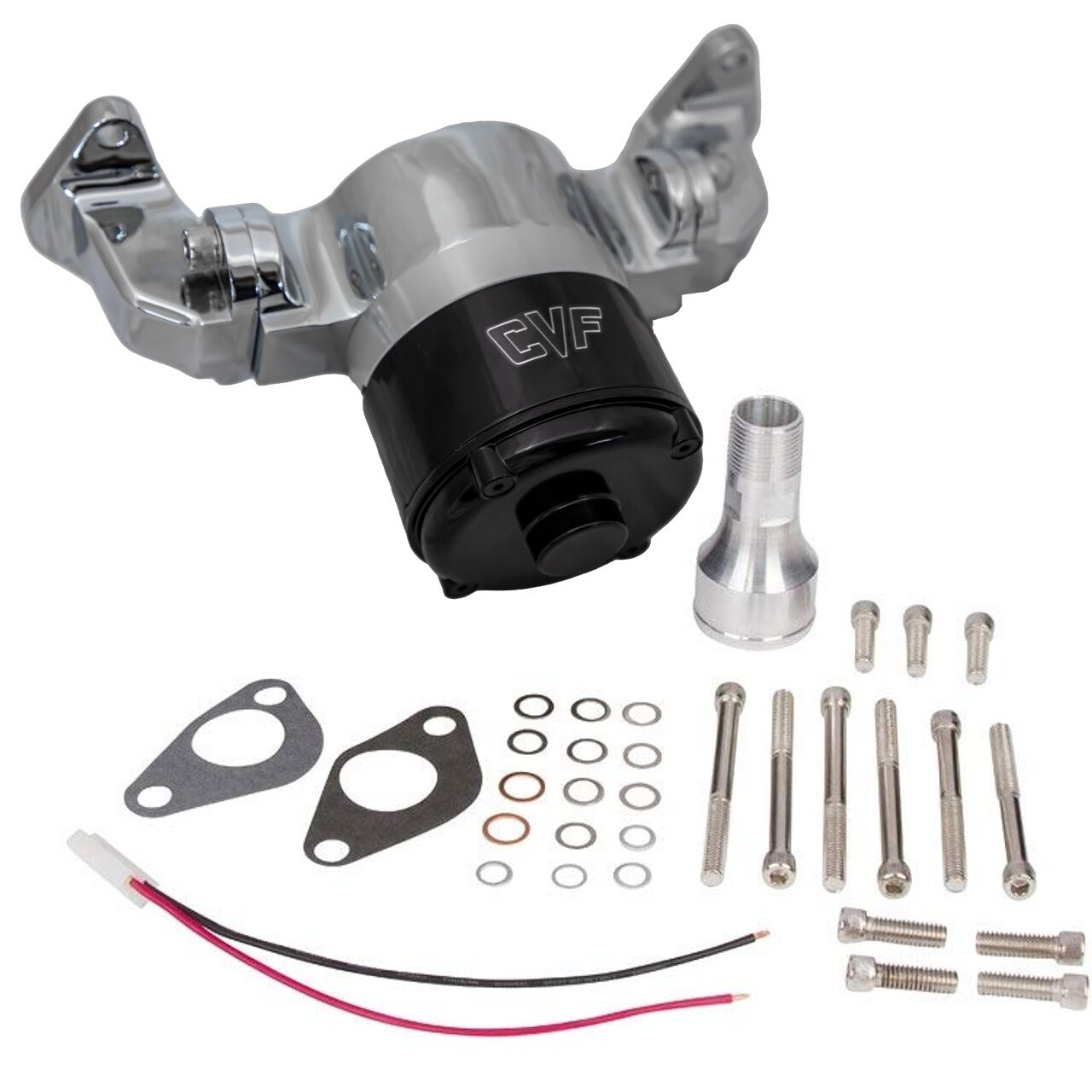 CVF Racing Chev 454 BBC Electric Water Pump 35 GPM Chrome # BBC-EWP