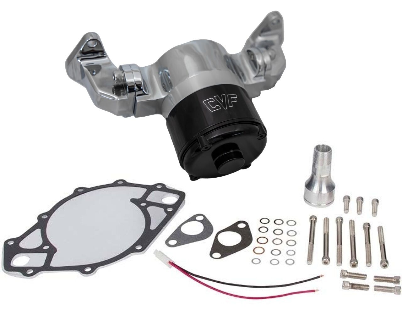 CVF Racing Ford 429 460 BBF Electric Water Pump 35 GPM Chrome # BBF-EWP