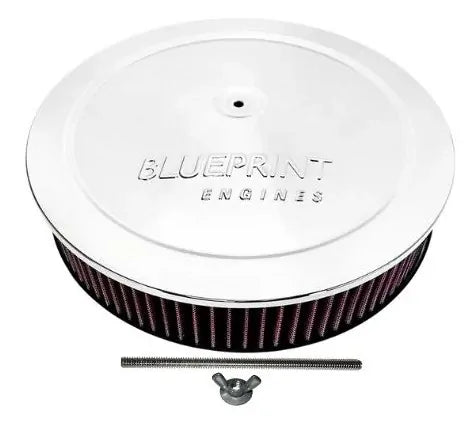 BluePrint Engines Air Cleaner Assembly With Flat Base - 14" Chrome # BPP143