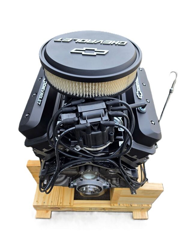CHEV 350 330HP GM VORTEC 4 BOLT BLACK DRESSED ENGINE # CHEV-330-BLK