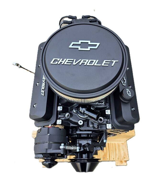 CHEV 350 330HP GM VORTEC 4 BOLT BLACK DRESSED ENGINE # CHEV-330-BLK