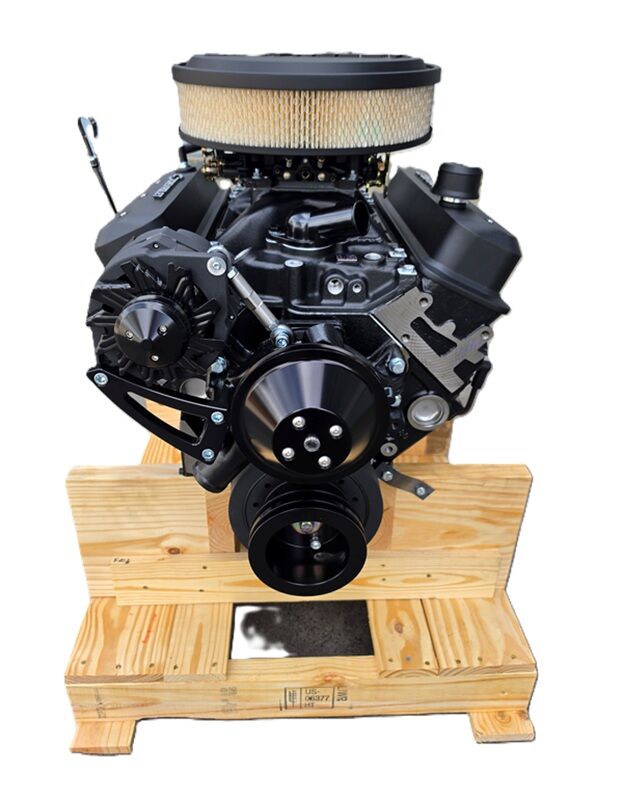 CHEV 350 330HP GM VORTEC 4 BOLT BLACK DRESSED ENGINE # CHEV-330-BLK