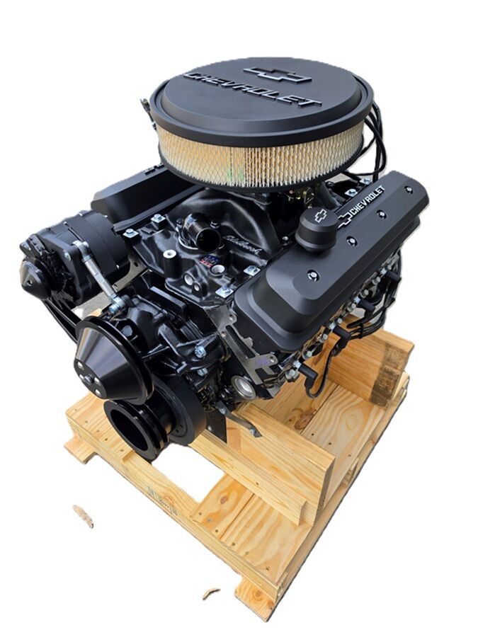 CHEV 350 330HP GM VORTEC 4 BOLT BLACK DRESSED ENGINE # CHEV-330-BLK