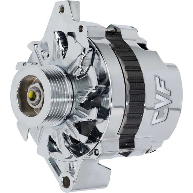 CVF Racing Chev GM CS130 1 Wire Alternator, 160 Amp Chrome