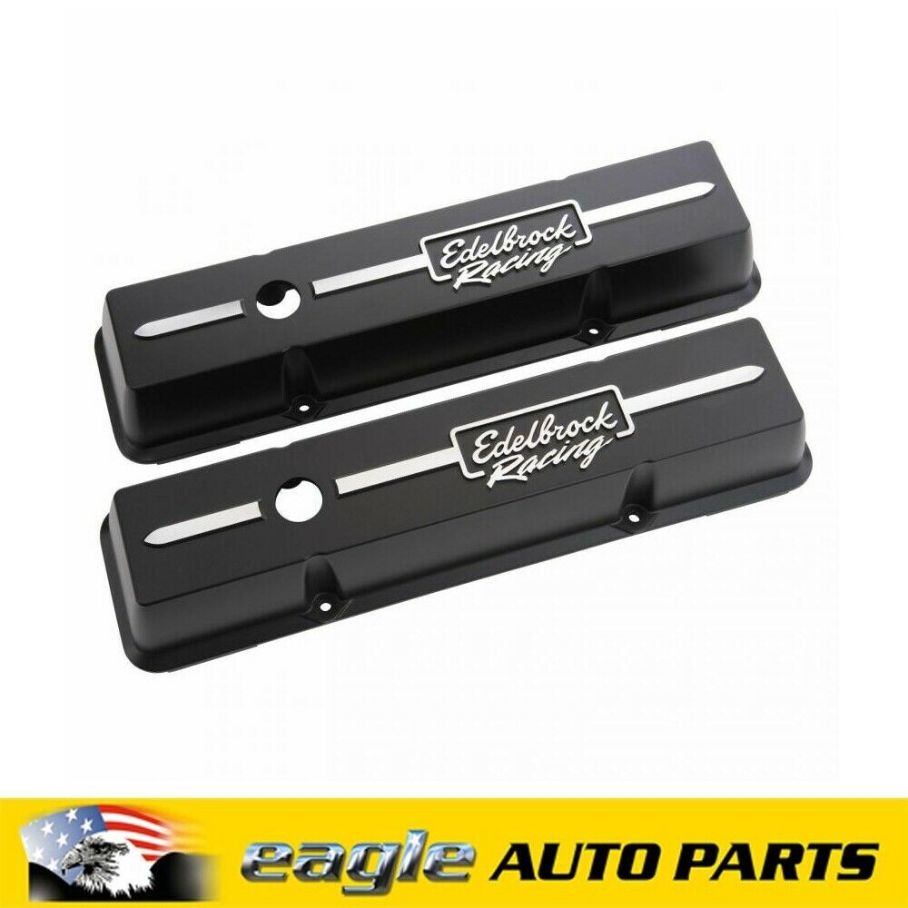 Chev 350 Small Block Edelbrock Racing Die-Cast Aluminum Rocker Covers  # ED41633