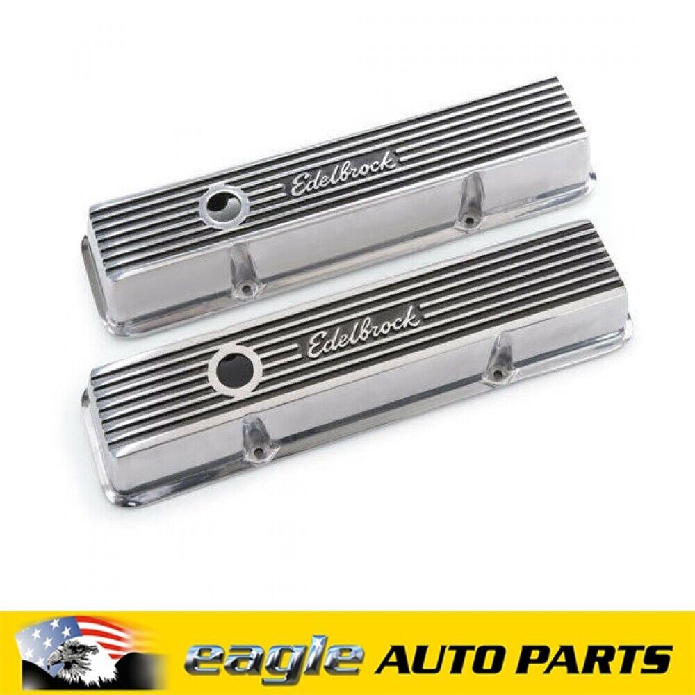 Chev 350 Small Block Edelbrock Elite II Series Rocker Covers Low Profi ...