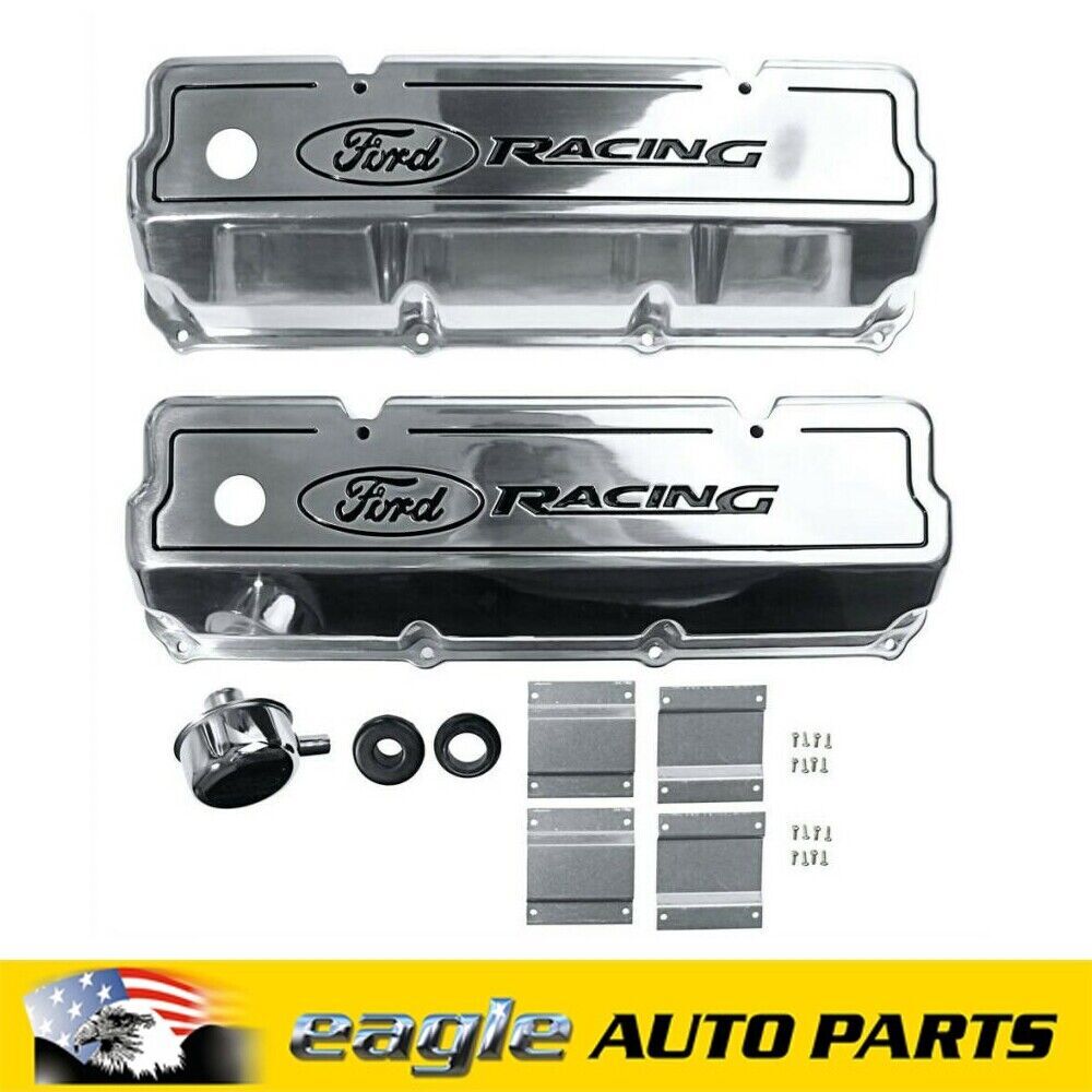 Ford Racing 302 351 400 Cleveland Aluminum Valve Rocker Covers # M-6582-Z351