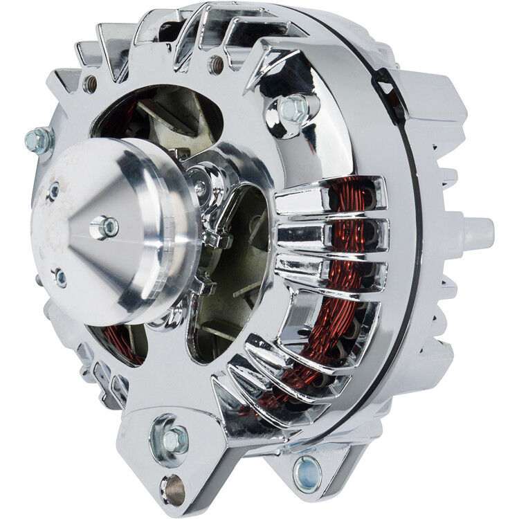 Chrysler 1 Wire Alternator 100 Amp Chrome Plated V-Belt Pulley # MOPAR-1WIRE-100A-1V