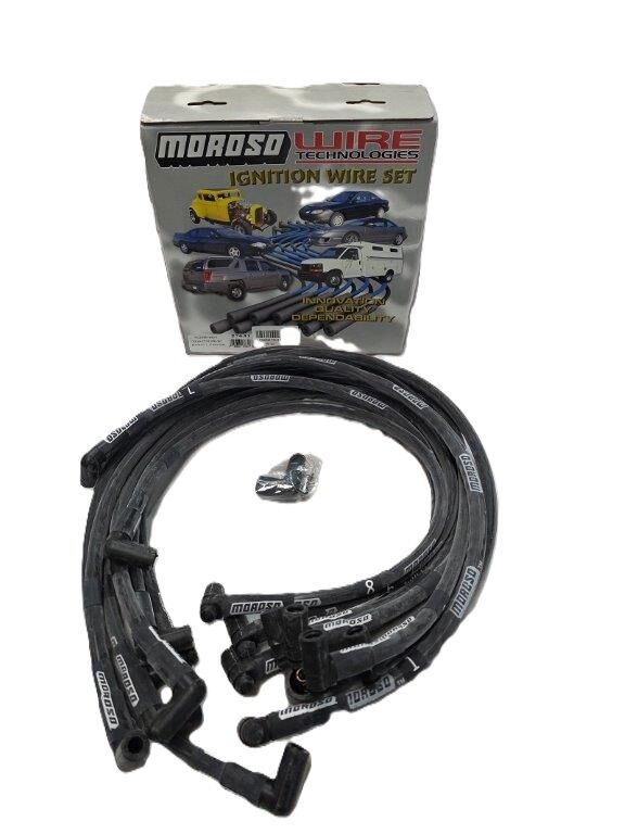 MOROSO Chev 350 SBC HEI Black Spark Plug Leads # MOR27631