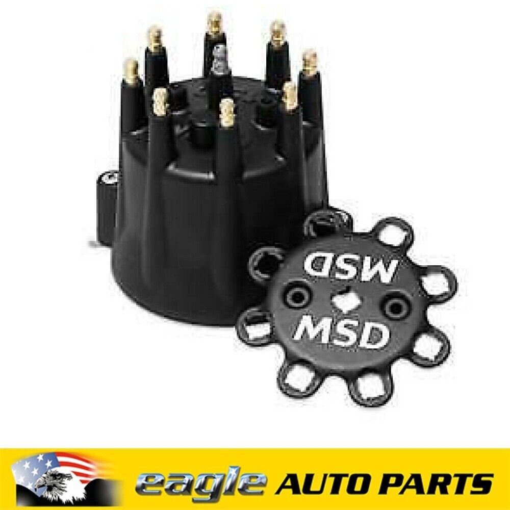 MSD Distributor Cap, Male/HEI-Style, Black, Clamp-Down, GM V8 # MSD84333
