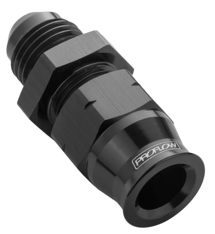 Proflow 3/8in.Tube To Male -06AN Hose End Tube Adaptor Black PFE108-06BK