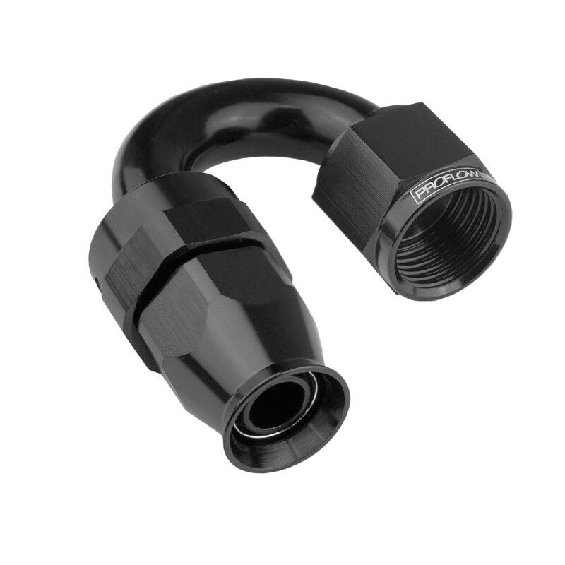 Proflow Aluminium 180 Degree Hose End Hose End For -06AN PTFE Hose PFE206-06DBK
