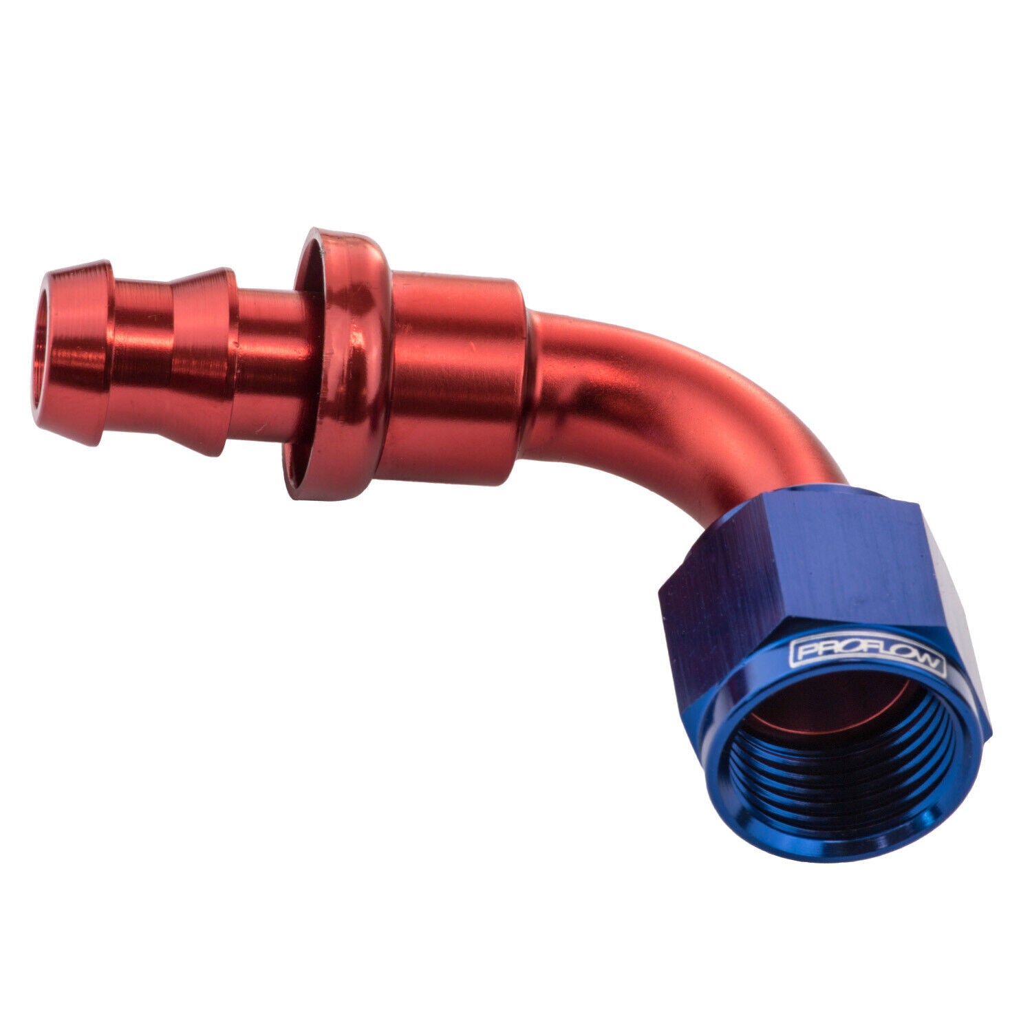 Proflow 90 Degree Push Lock Hose End Barb 3/8'' To Female -06AN # PFE403-06