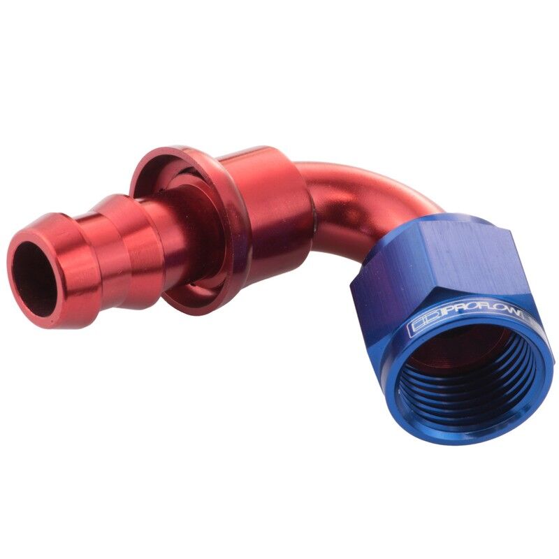 Proflow 120 Degree Push Lock Hose End Barb 5/8'' To Female -10AN PFE404-10
