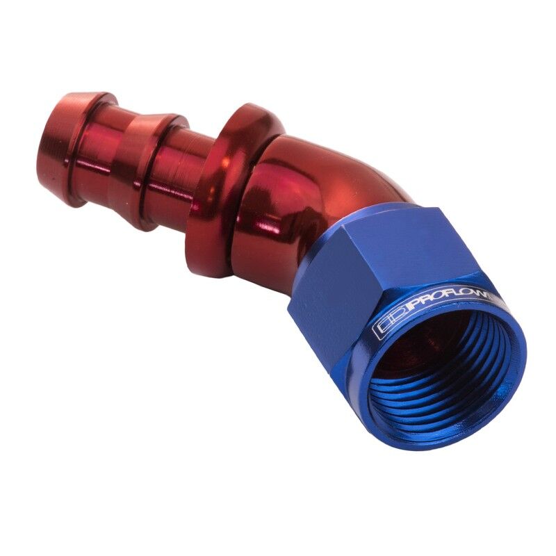 Proflow 45 Degree Fitting Hose End Full Flow Barb to Female -06AN # PFE512-06