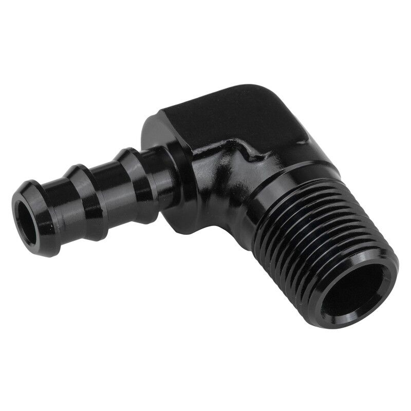 Proflow 90 Degree 3/8in. Barb Male Fitting To 1/4in. NPT, Black PFE842-06BK