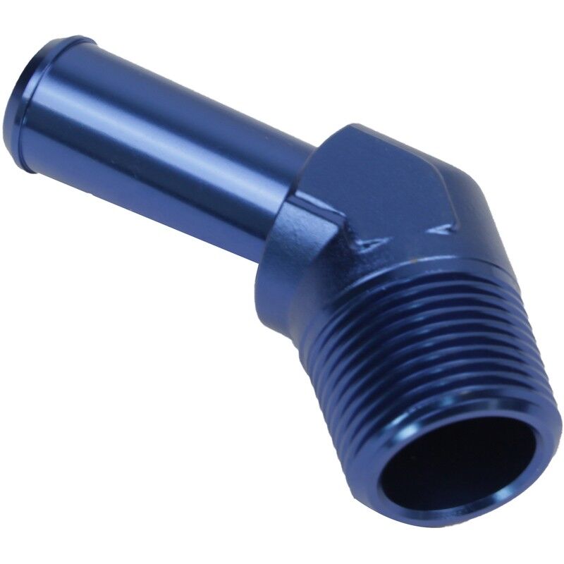 Proflow 45 Degree 3/8in. Barb Male Fitting To 1/4in. NPT, Blue PFE845-06