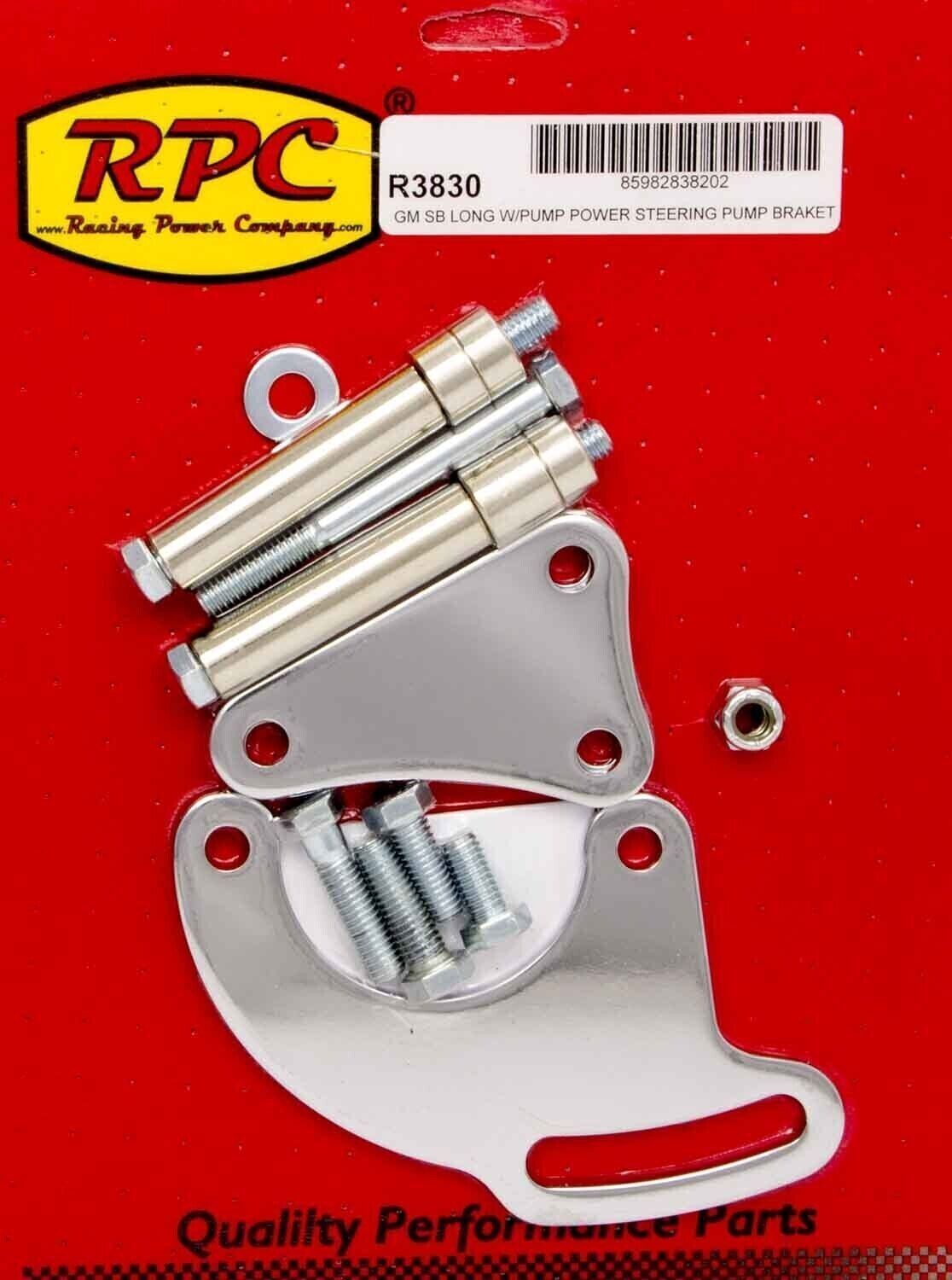 RPC CHEV 350 SMALL BLOCK POWER STEERING BRACKET SET UP CHROME LWP R3