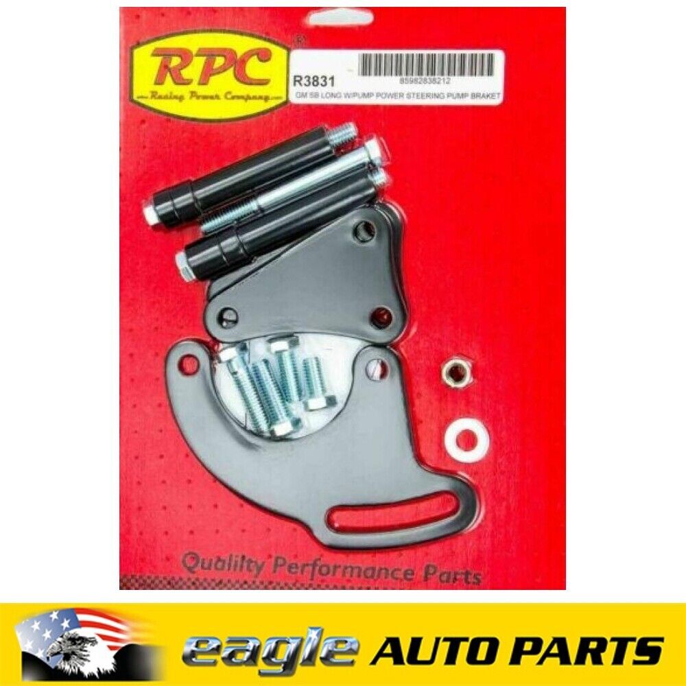 RPC Chev 327 350 383 Small Block Power Steering Bracket To Suit LWP Black  R3831