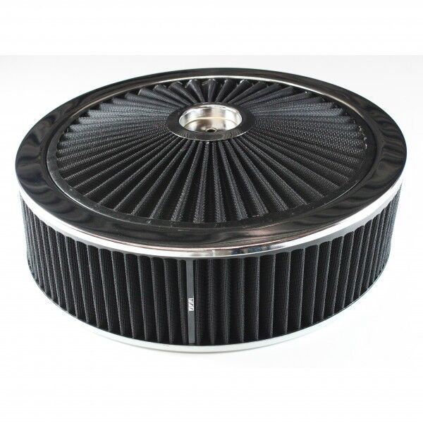 Supa Flow Air Cleaner 14" x 3" Recessed Base Black / Chrome # R43662