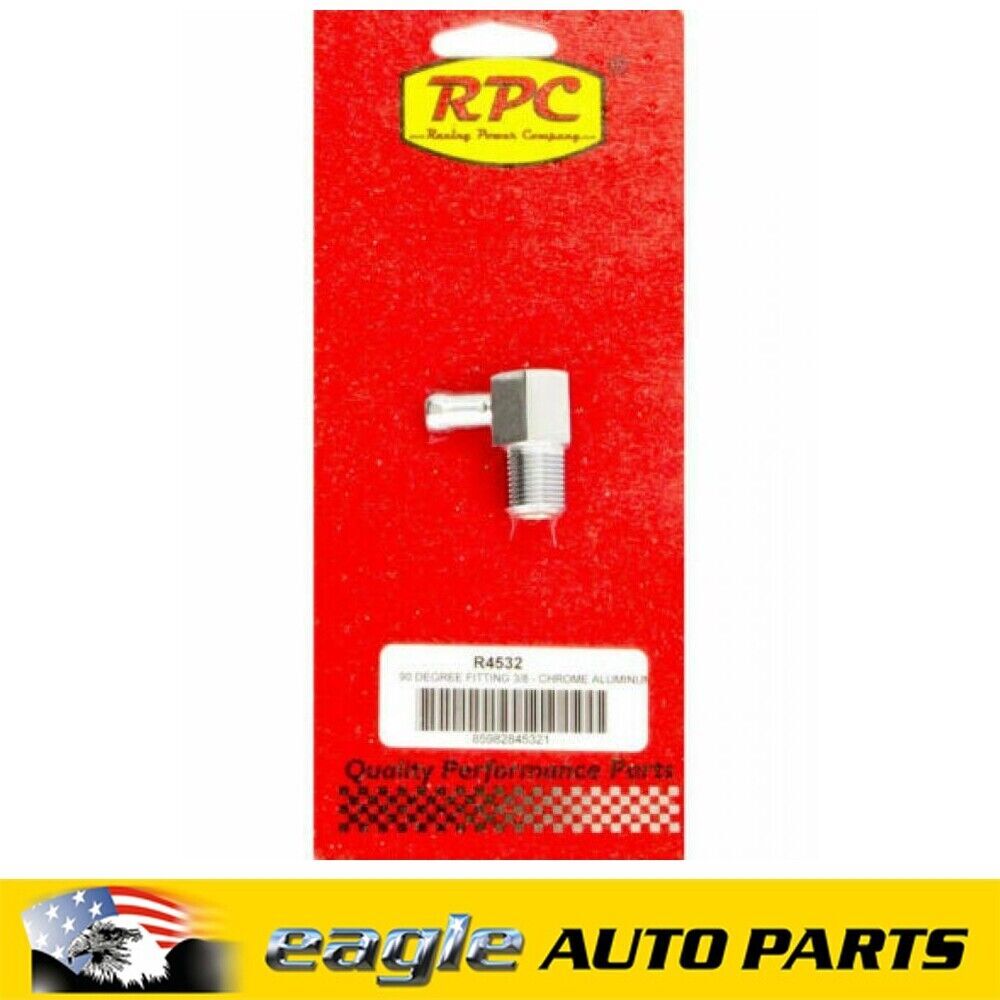 RPC Chrome Aluminum 90 Degree Fitting 3/8" Male With 3/8" Hose Barb # R4532
