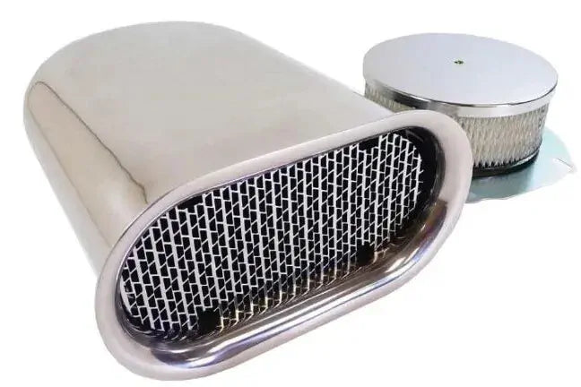 RPC UNIVERSAL ALUMINUM POLISHED SMALL PLAIN RACE HOOD SCOOP # R5245