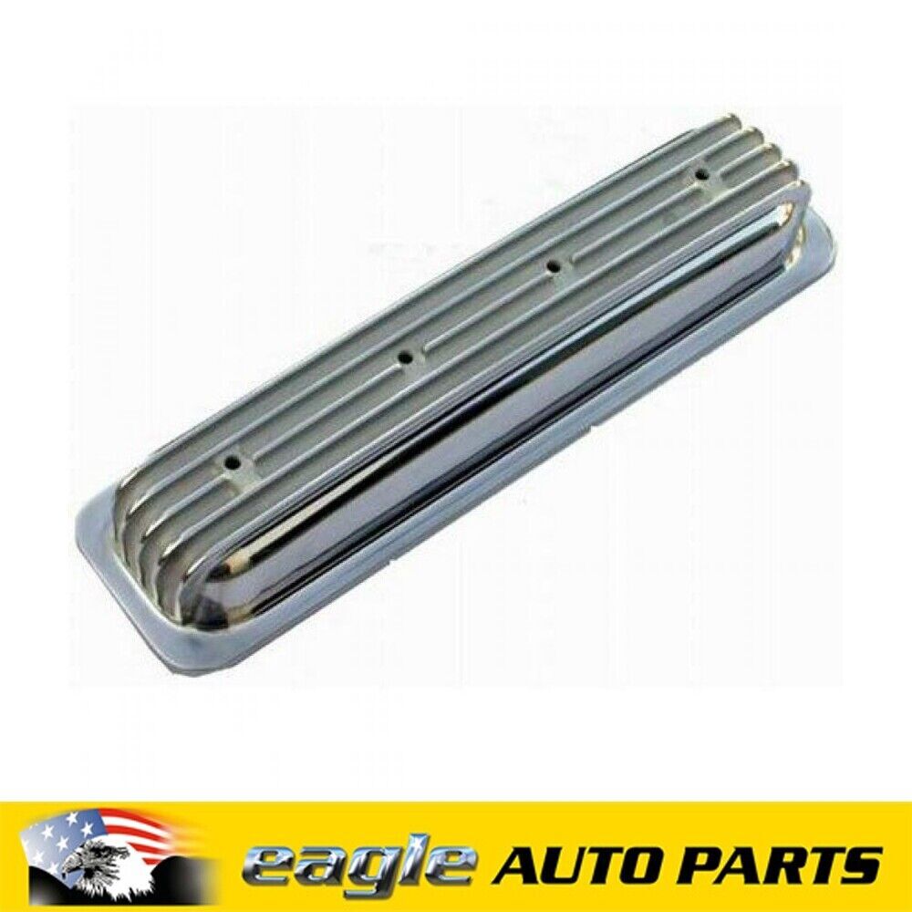 Chev 350 Vortec Nostalgic Alum Finned Centre Bolt Rocker Covers Black ...