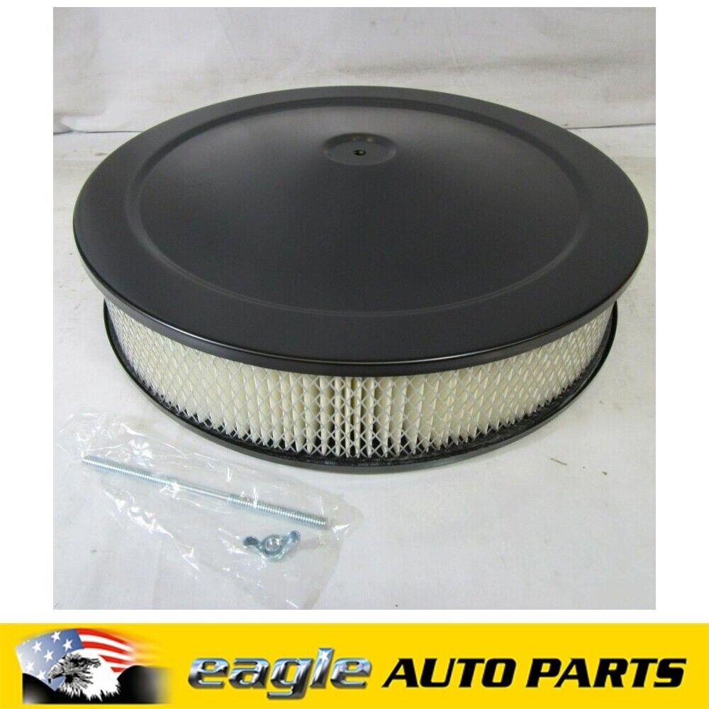 AIR CLEANER MUSCLE CAR STYLE 14" X 3" BLACK  # R7195BK-BOX