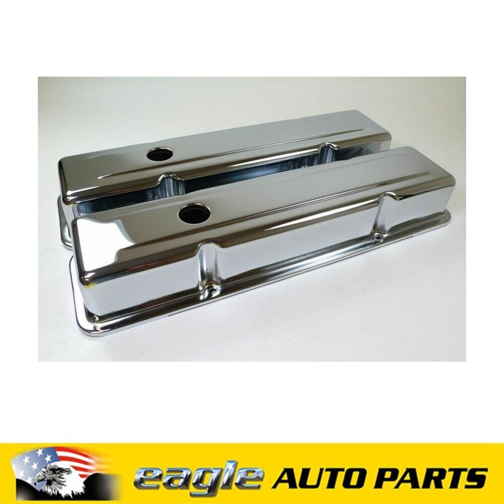 CHEV SMALL BLOCK 283 327 350 383 400 CHROME TALL ROCKER COVERS # R9215 ...