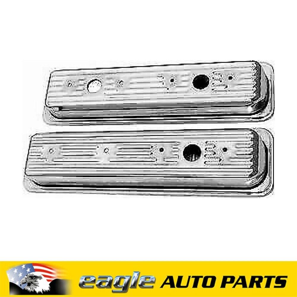CHEV 305 350 1987 & UP CHROME BAFFLED ROCKER COVERS 5.0 5.7 # R9702 ...