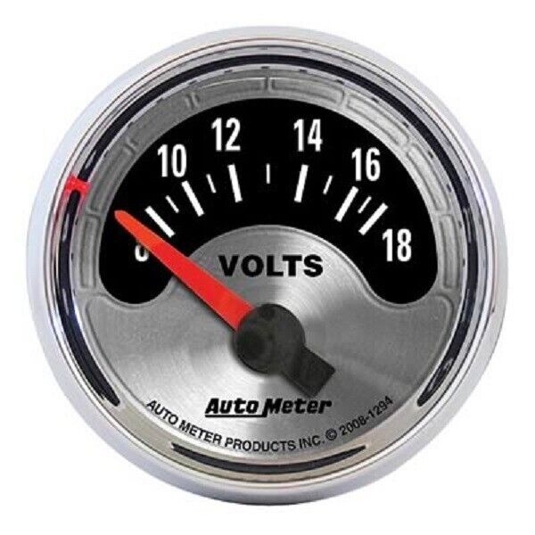 AutoMeter American Muscle Analog 2 1/16" Voltmeter Gauge 8 - 18 Volts # AU1294
